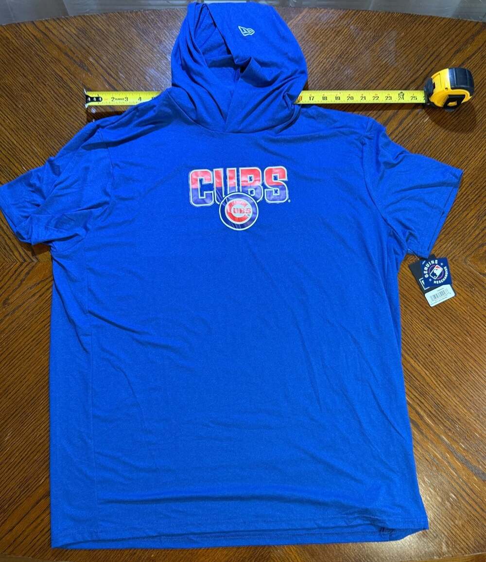 New Era Chicago Cubs MLB Short Sleeve Hoodie Blue Men's XXL NWT